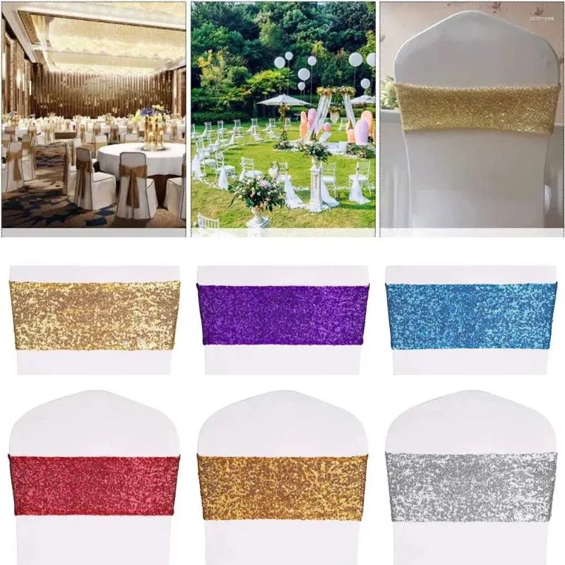 Chair Covers & Party Supplies Accessories Back Sequin Strap Wedding Decoration Banquet