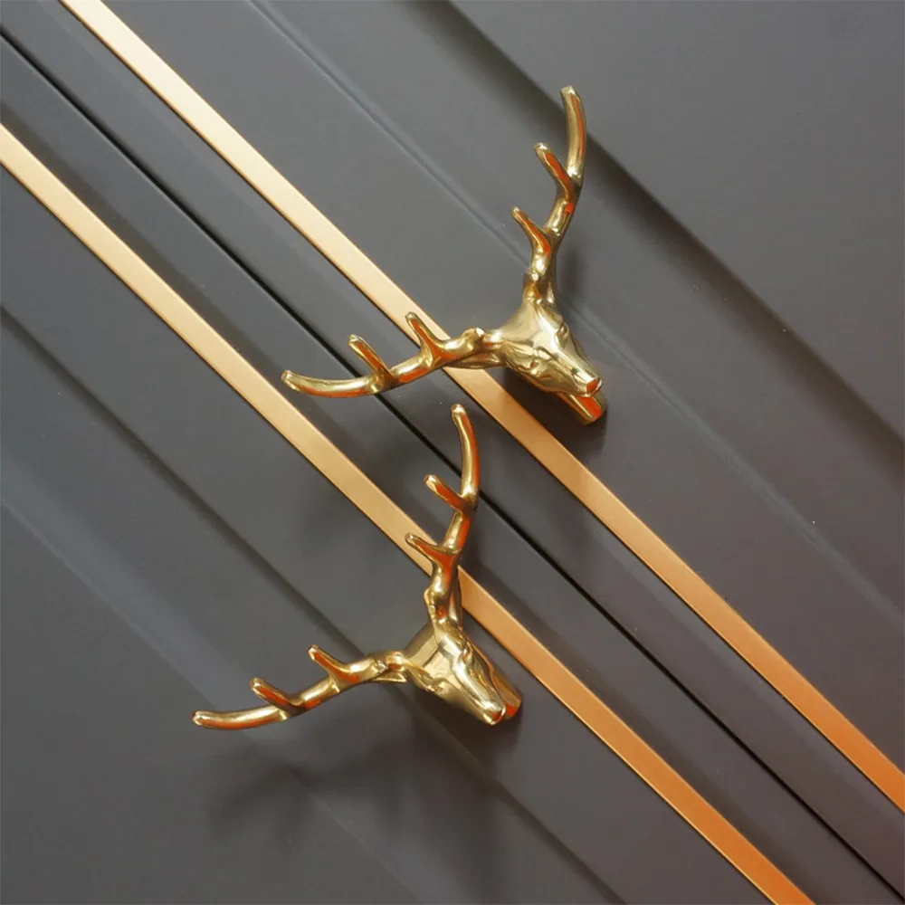thumbnail image 2 of Golden Brass Deer Face Main Door Pull Handle, Size: 14inch, Nickel At 2 of 13