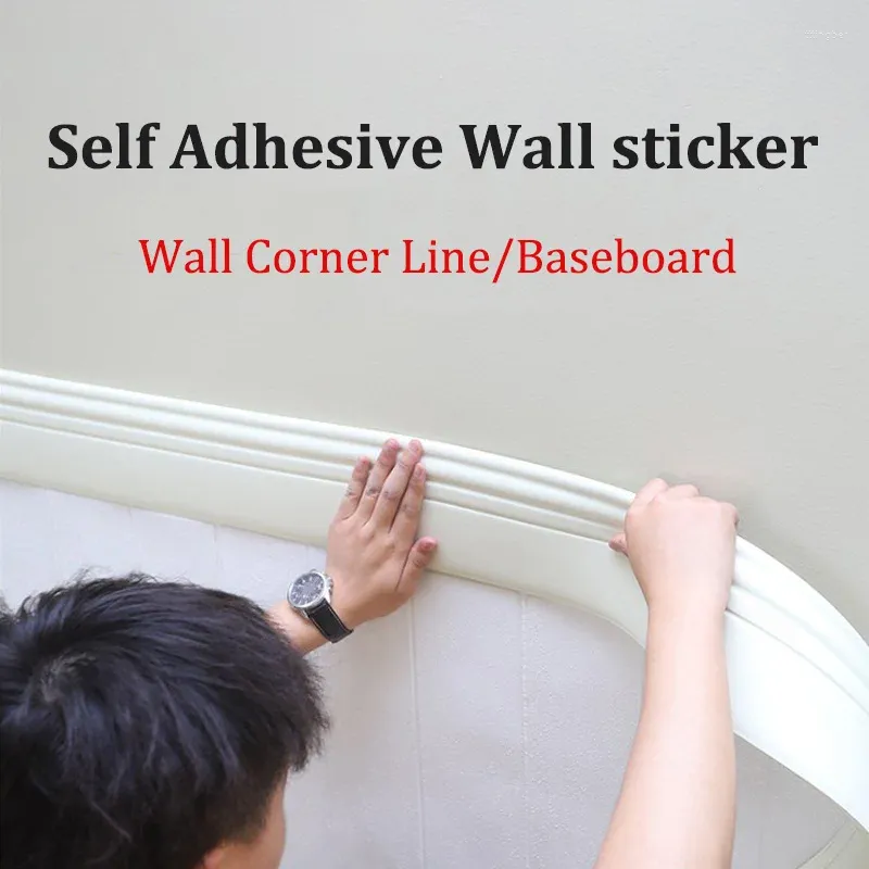 Wall Stickers 3D Pattern Sticker Trim Line Skirting Border Decoration Self Adhesive Household For Living Room DIY Background