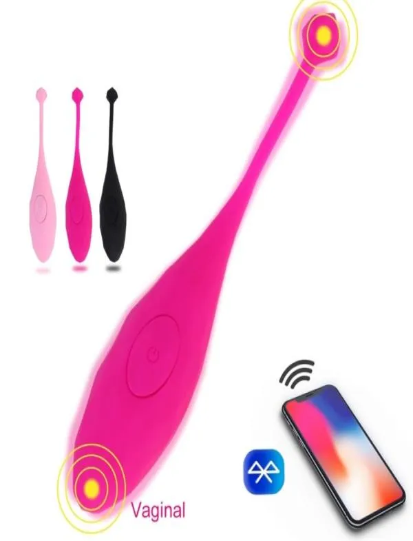 Seks Oyuncaklar Bluetooth Vibratör Dildos Kadınlar Akıllı Telefon Uygulaması Kablosuz Kontrol Sihir Got Spot Klitoris Oyuncak Çift 210623531522
