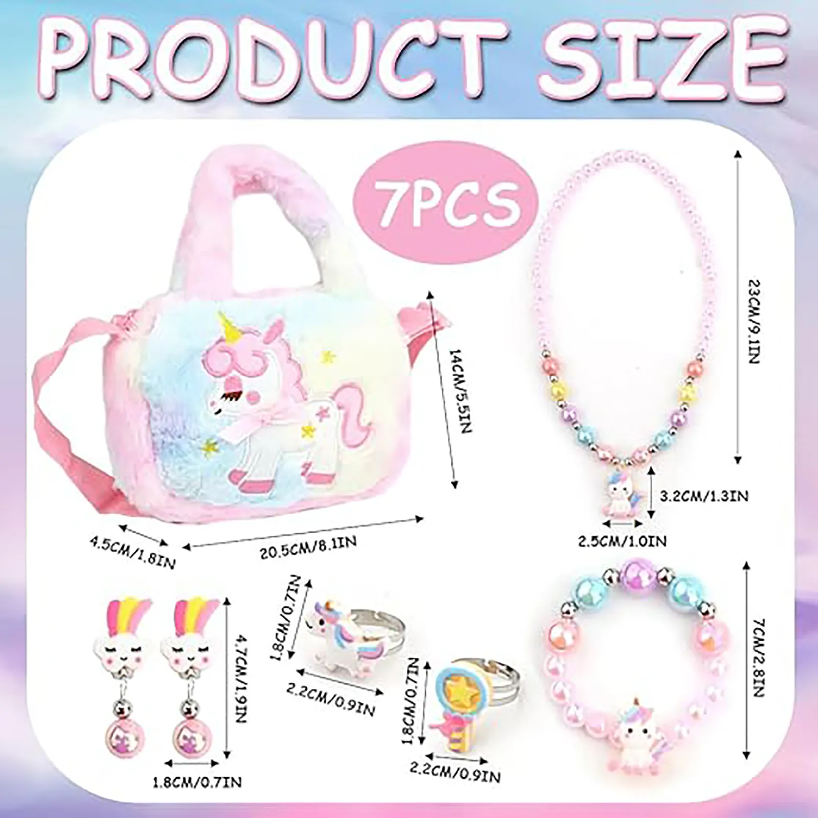 Unicorn Glitter Girl's Crossbody Purse