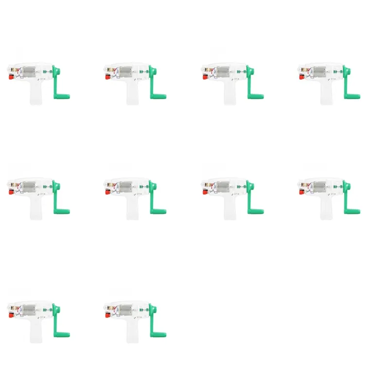 10x Dziecięcy Generator korby ręcznej 6,3 V 0,2A Generator energii elektrycznej Dynamo zasilania Mechaniczne Dynamo dla dzieci