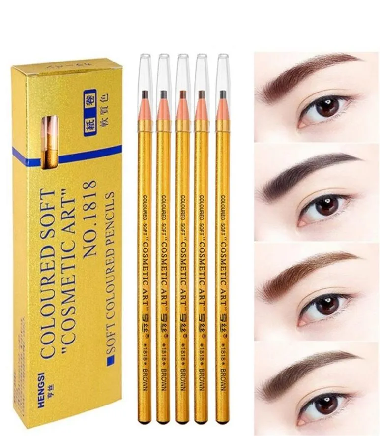 Golden 1818 Eyebrow Pencil Makeup Eyebrow Enhancers Cosmetic Art Waterproof Tint Stereo Types Coloured Beauty Eye Brow Pen Tools2917533