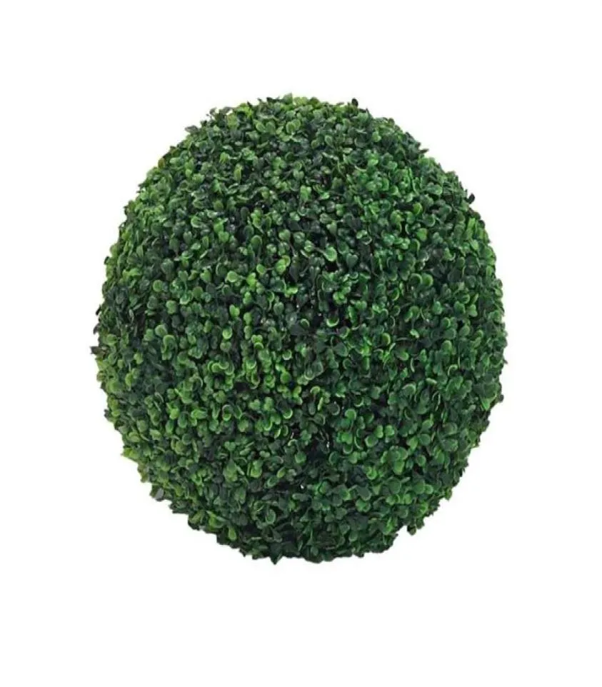Dekorativa blommor kransar 2840 cm konstgjord växt topiary boll faux boxwood bollar för trädgård balkong trädgård bröllop dekor 387749082526