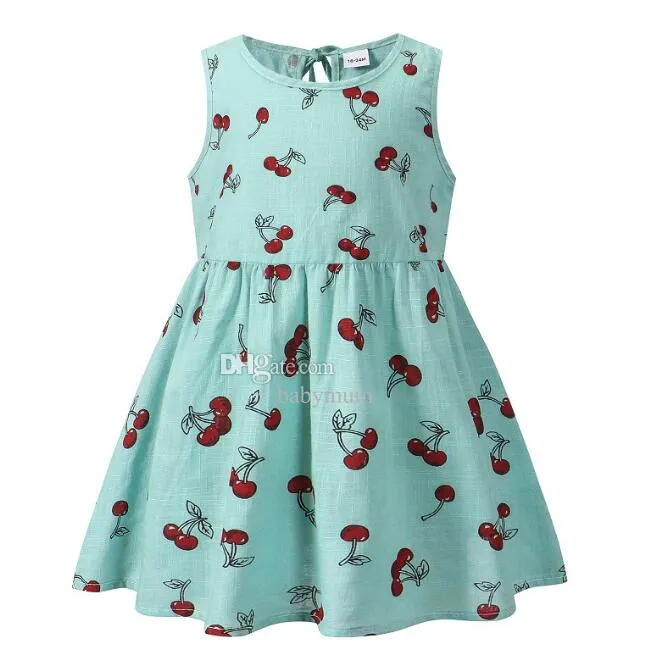 Kinderkleding babymeisje jurk bloemen mouwloze feestjurken zoete gauzy zomer jurk prinses jurk voor kind meisje 2-7 jaar