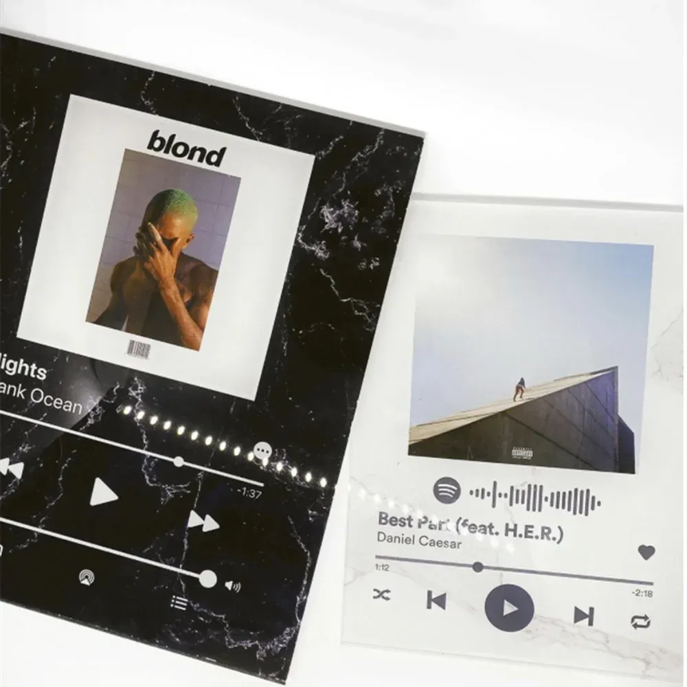 Клавки Duoying индивидуально акриловый альбом Cover Musiclized Spotify Song Scan Scan + Play Printing Keychain для лучшего друга подарок
