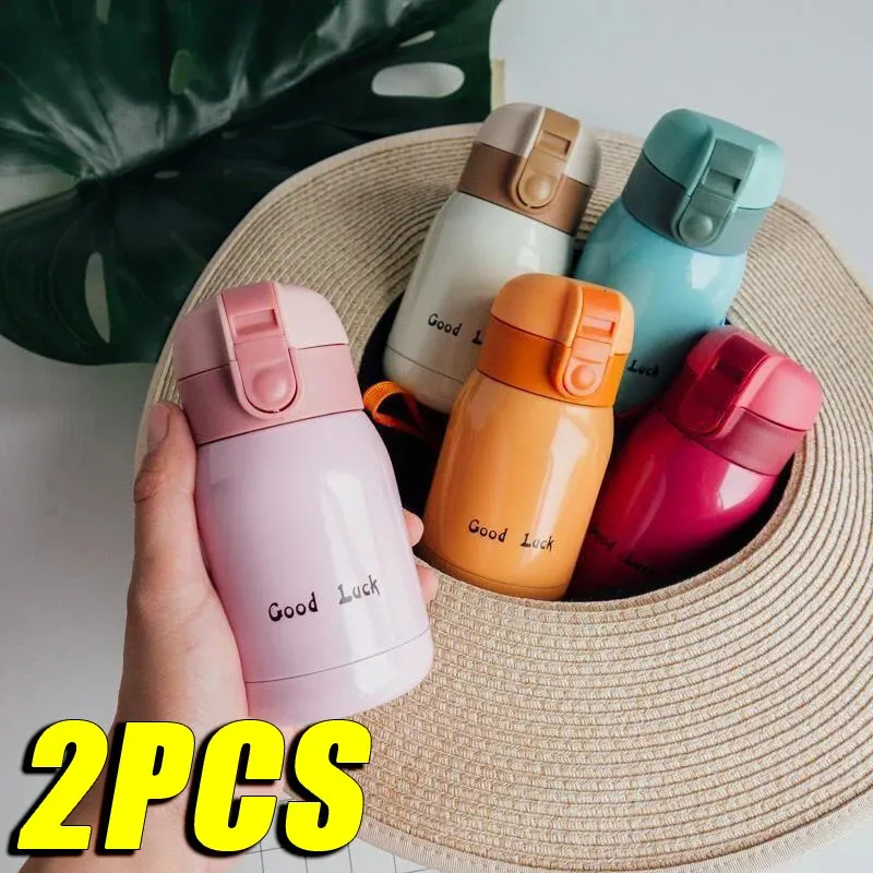 12PCS Goodluck Small Cute Mini Thermos Cup MINI Portable Creative Pot Belly Water Pocket with Hand Gift 240407