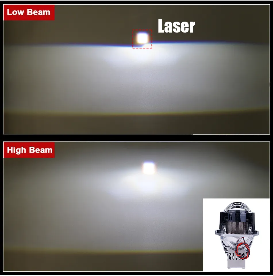 0'' Bi-LED Projector Lenses Laser LED Lights for Cars Hella 3R G5 ...