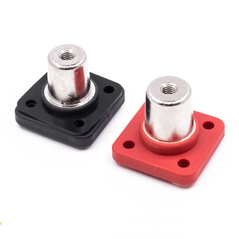 thumbnail interactive-video image 1 of 2PCS 200A All-Copper Battery Terminal Connectors For Lithium & Energy Storage – Red/Black 1 of 4