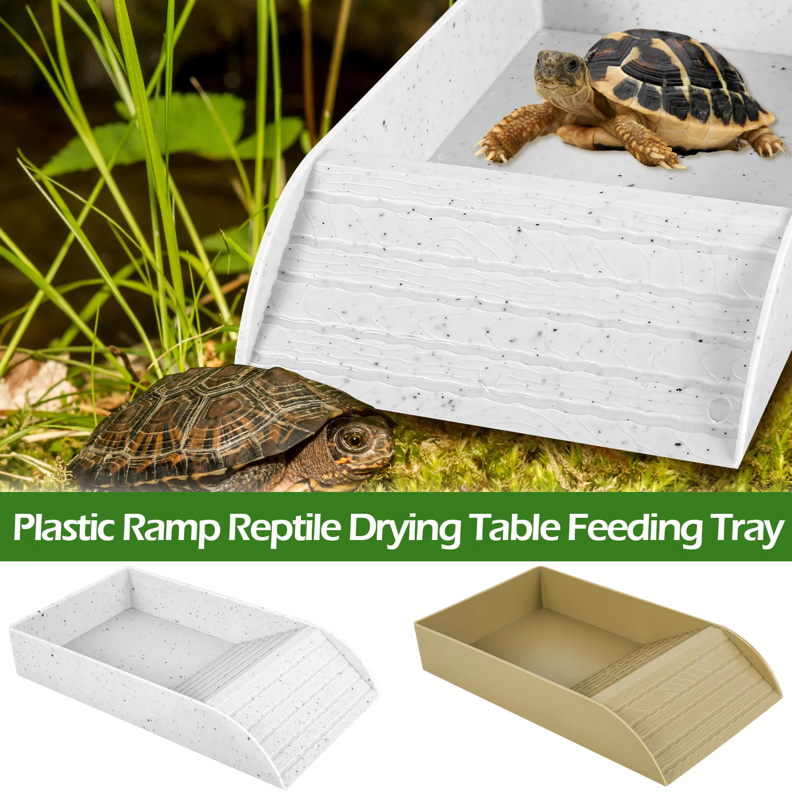 Turtle Basking Platform, XL Non-Slip Reptile Tank w/Play Pattern