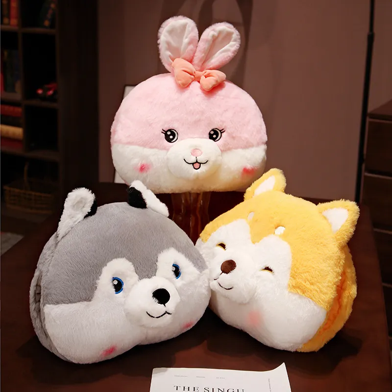 Cute Animal Plush Pillow Hand Warmers - Soft Shiba Inu 