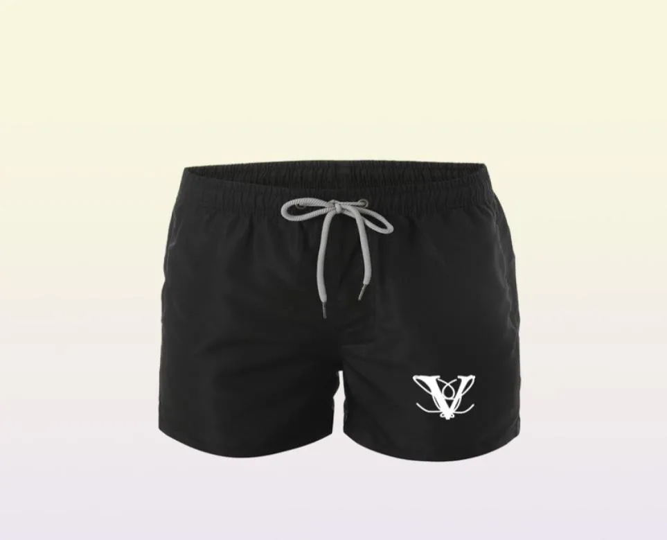 Calças de praia Fashion New Khmer Shorts Solid Color Printing Men039S Summer Wind Beach Swimming Shorts Men039s de alta qualidade Box7152142