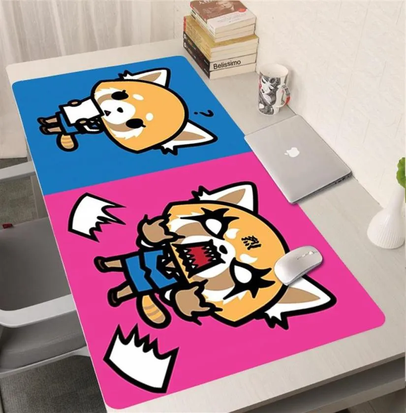 Topo cuscinetti da polso riposa anime aggretsuko mousepad gamer mat mat pad kawaii tastiera da gioco periferiche non slip mausep9869386