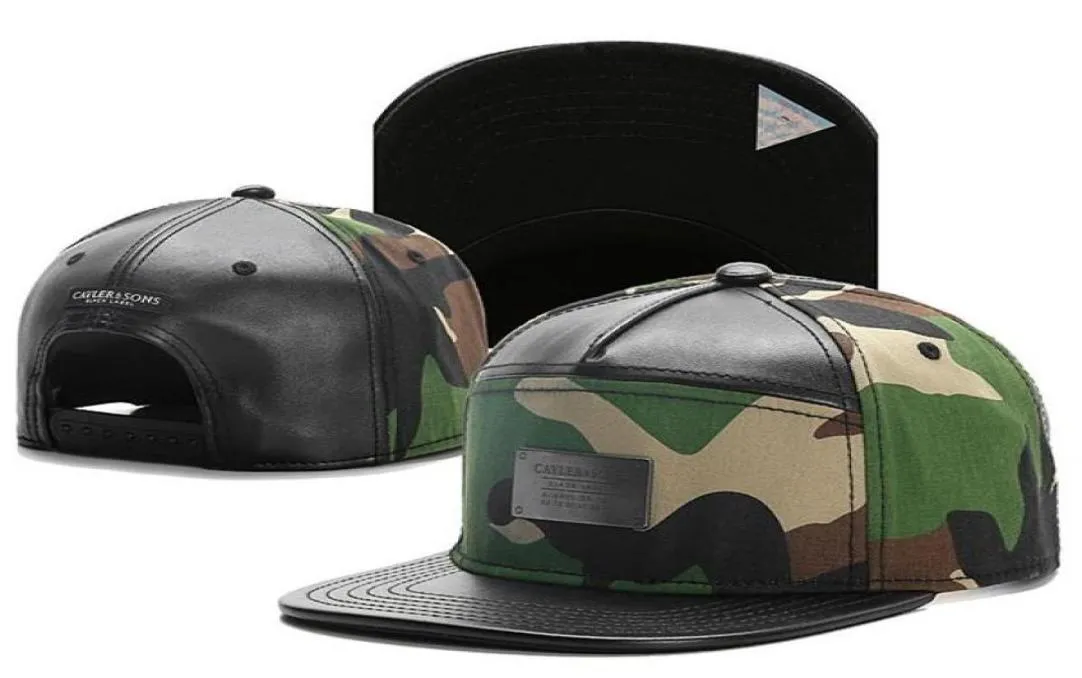 Leder Camo Metal Logo Baseball Caps Hip Hop Hut Outdoor Gorras HipHop Herren Mann Knochen Verstellbarer Schnappschatten95657744780631