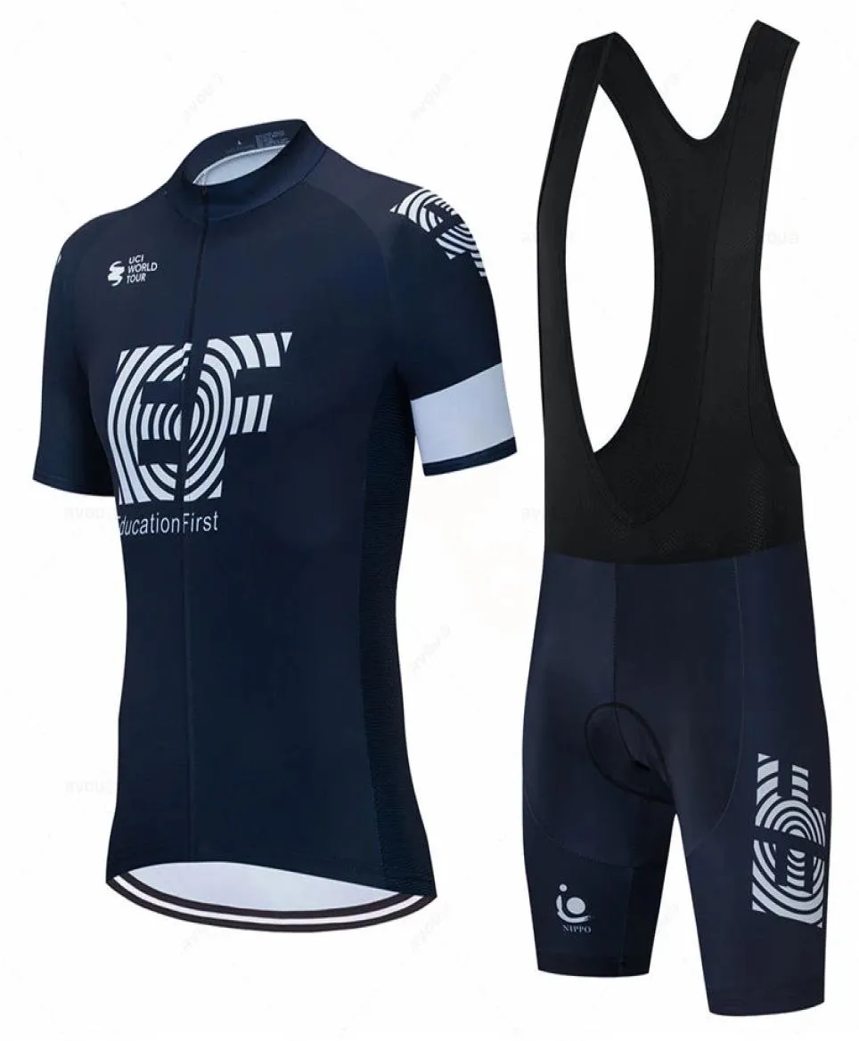 EF Cycling Jersey Set 2021 Pro Team Menwomen Summer Breattable Kort ärm Cykelkläder Bibb Shorts Suit Ropa Ciclismo5279904