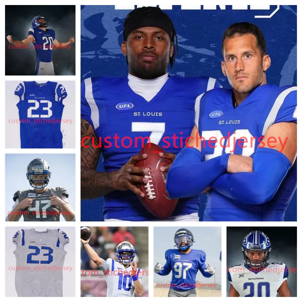 2024 Nieuwe stijl Jersey voetbalshirts BattleHawks Jerseys Austin proehl McCarron Nick Tiano Eric Magwood Mike Panasiuk Warmack Kevin Atkins Willie Damion Daniels Daniels