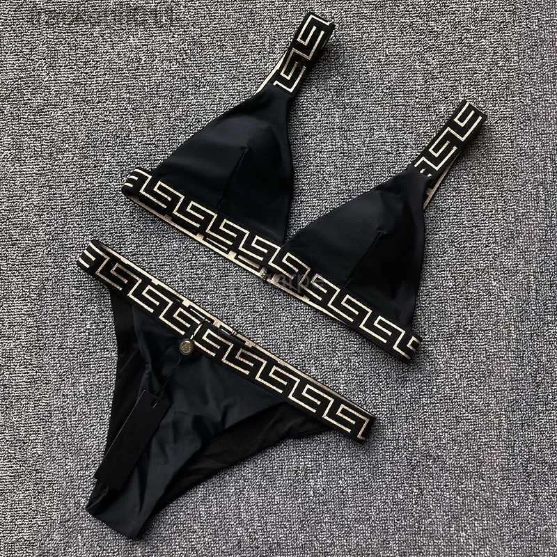 Kobiety bikini dla kobiet dla kobiet w stroju kąpielowym z literami Summer Fashion Szyprówka dama Bez pleców garnitury C240412