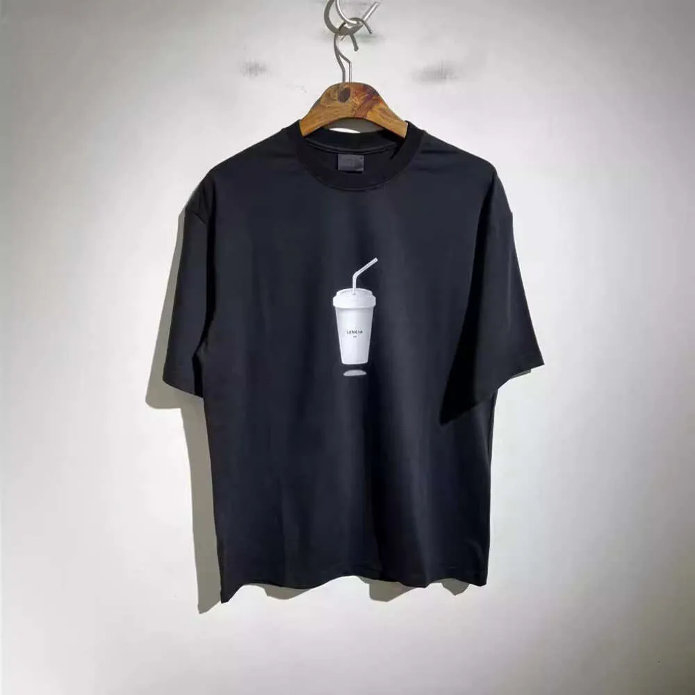 High Version B Family Plastic Cup Spray Direct T-shirt imprimé numérique 24SS Couple polyvalent en vrac à manches courtes