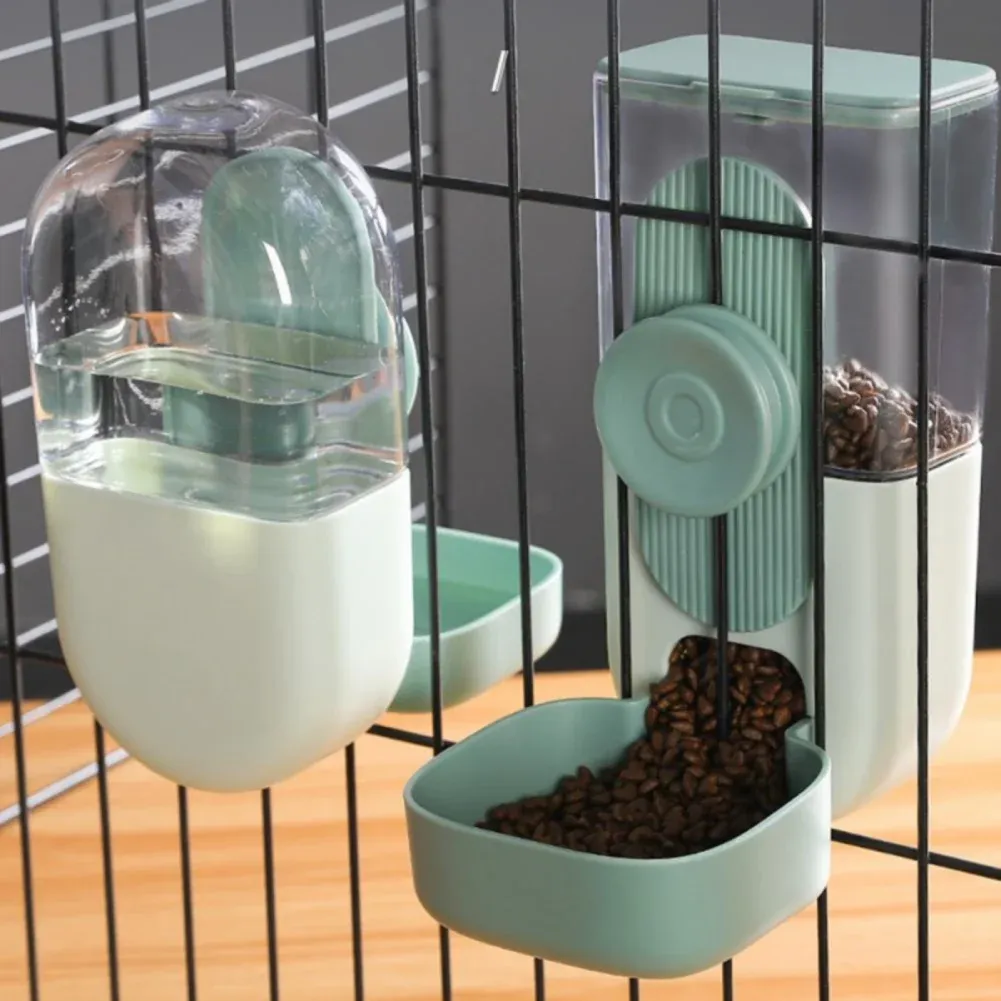 Pet Cage Hanging Feeder Automatic Feeder Water Fountain Fountain Food Container Dispener pour chiot Cats Rabbit Pet Faling Produit