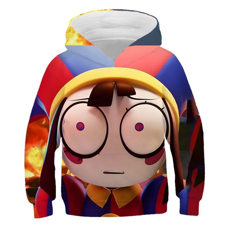 Anime Digital Circus Hoodie & Pants Set - Pastel Rainbow Color Block Unisex Tracksuit