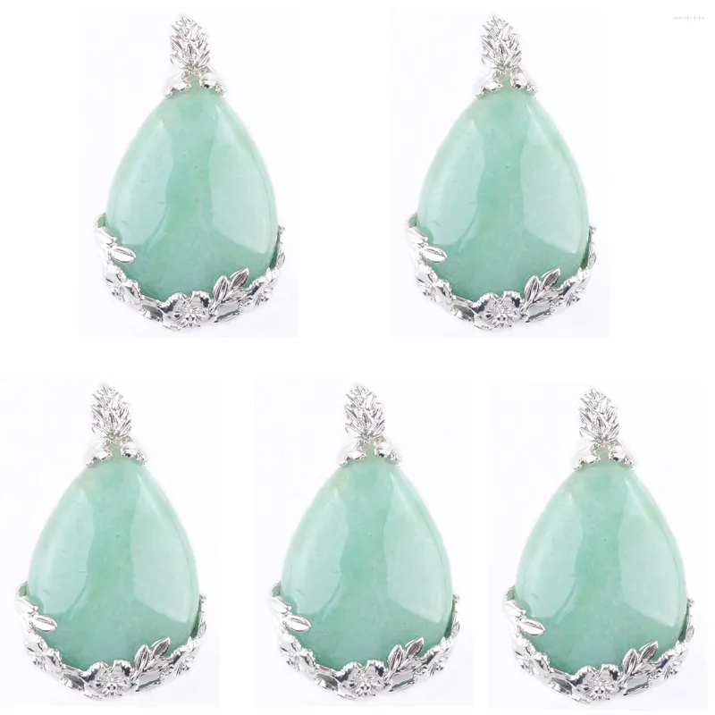 Colliers pendants Green Natural Stone Aventurine Bangle Reiki Chakra Chakra Femmes Jewelry Classic Fashion 5pcs TN3467