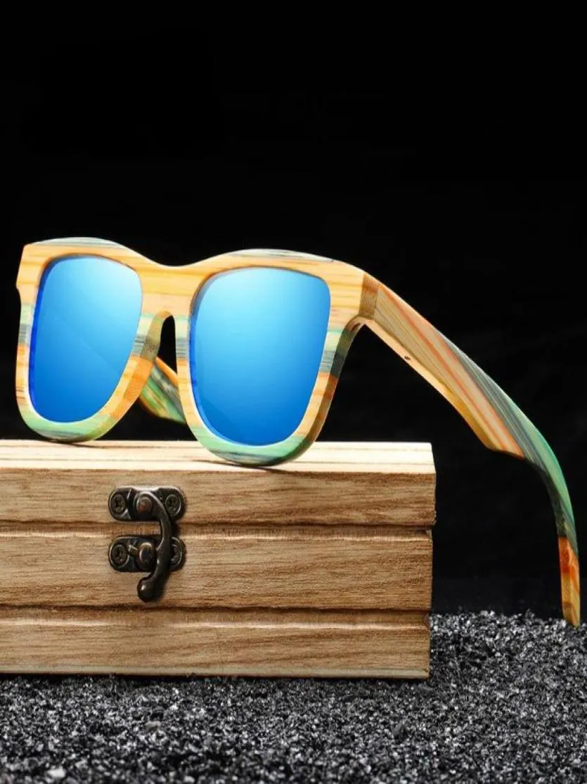 Sunglasses Fashion Skateboard Wood Bamboo Polarized For Women Mens Brand Designer Wooden Sun Glasses UV4004801113