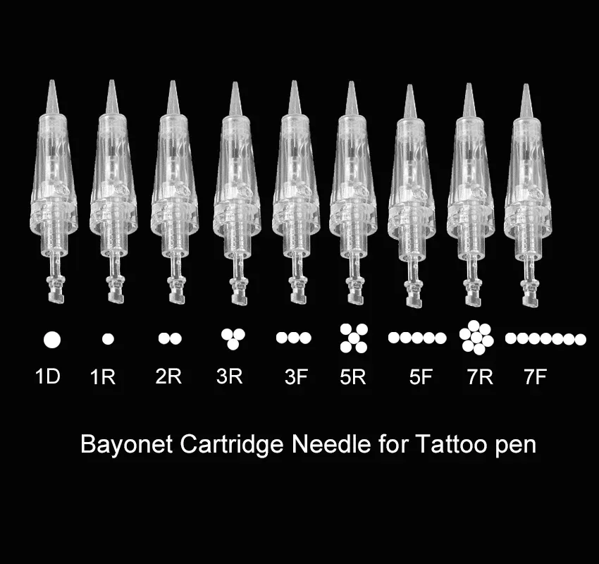 Leveranser 10 st/50 st/100 st mikroblåsande tatueringsförsörjning steriliserade piercingnålar för PMU hine patron sminknål för ögonbrynsläpp