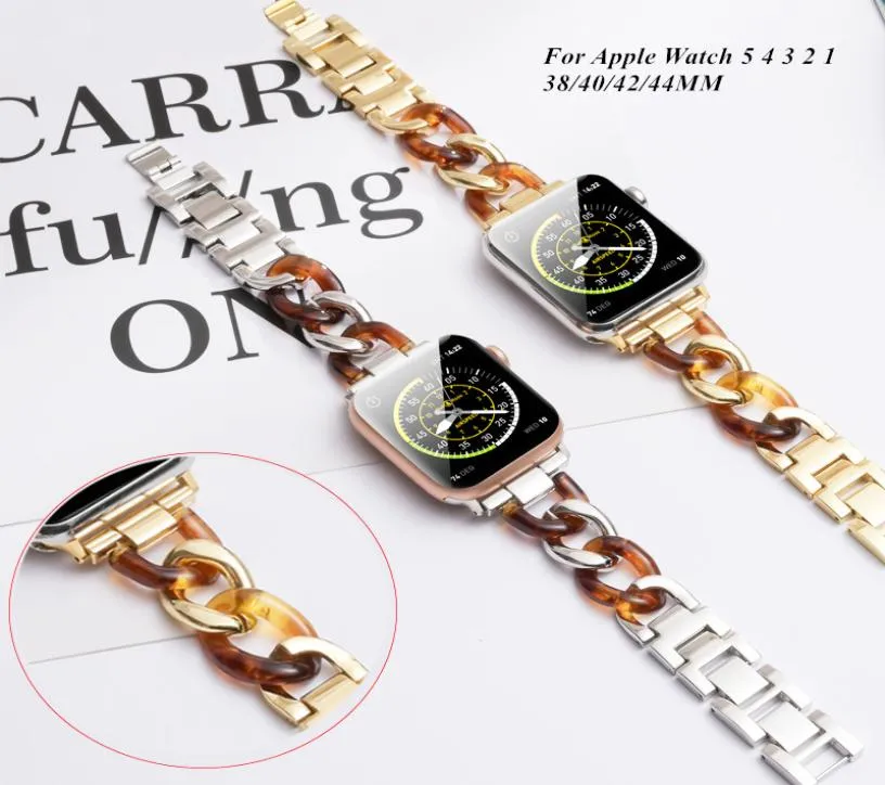 New Resin Denim Style Chain Sangle pour Watch Series 5 4 3 2 Bands de bracelet pour Iwatch 38/40/42/44mm Bands de montre accessoires3333069