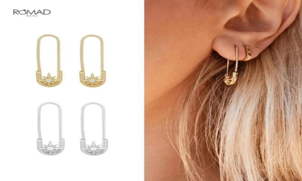 Punk pin stud oorbellen voor vrouwen prachtige ins anise star patroon pins ontwerp piercing oors zilver 925 sieraden kolczyki9091500