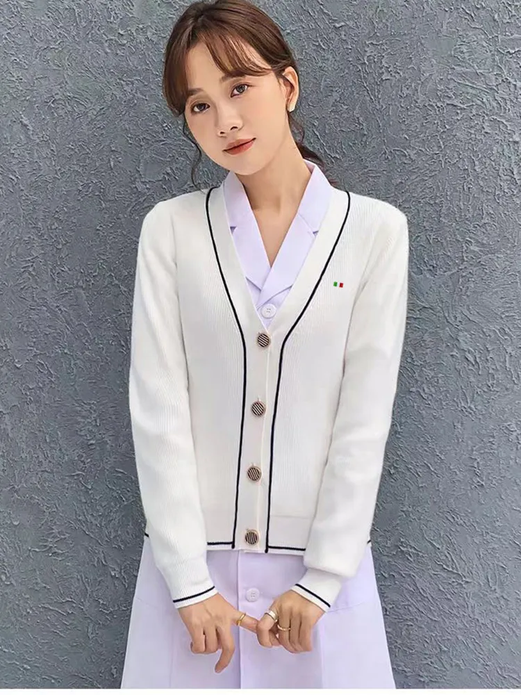 Womens Cozy Knitted Crop Wool Cardigan, Versatile Spring Jacket, V