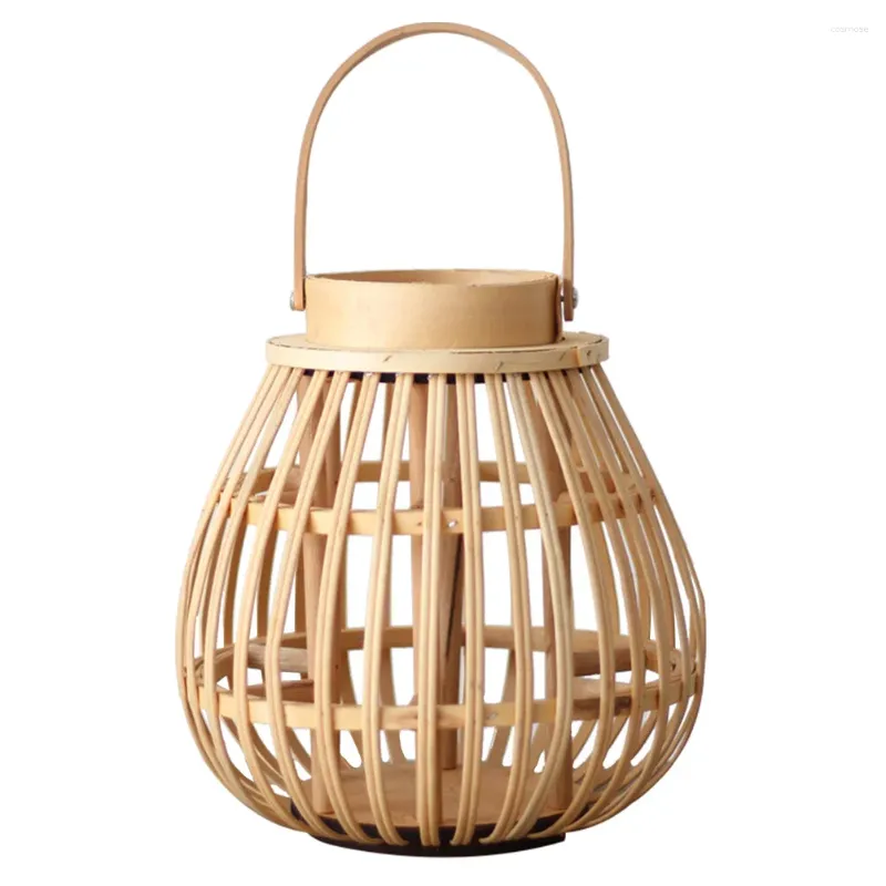 Titulares de vela Rattan Tealight Lantern titular: Rustic Wood Candlestick Cup Rack Rack de Natal Jantar de férias