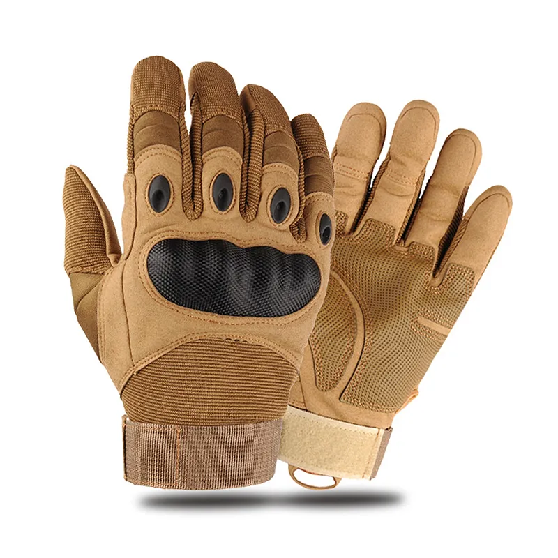 KINGBARON® Black Fullfinger Tactical Motorcycle Gloves Hard Knuckles