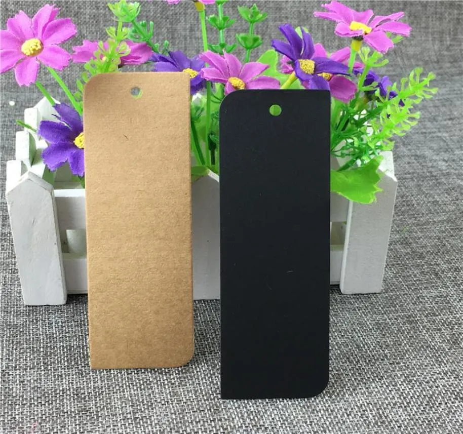 Bookmark Rectangle Shape Kraft Paper Hang Tags For Book Notebook Mark Decorations Christmas Gifts Blank Label 200PcsLot 12x4cm4295264