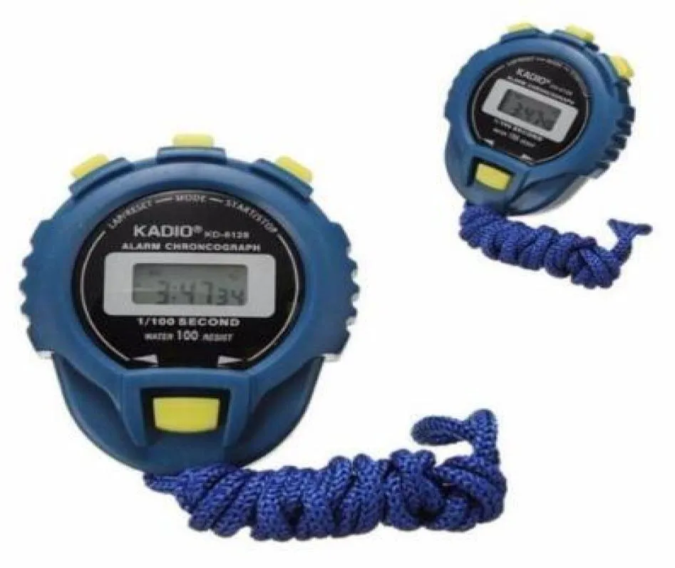 Timer de quartzo Professinal Kadio KD6128 Alarme à prova d'água Cronograph Electronic Stopwatch Executando Timer KD 6128 Temporizador de esportes CCA6805371035