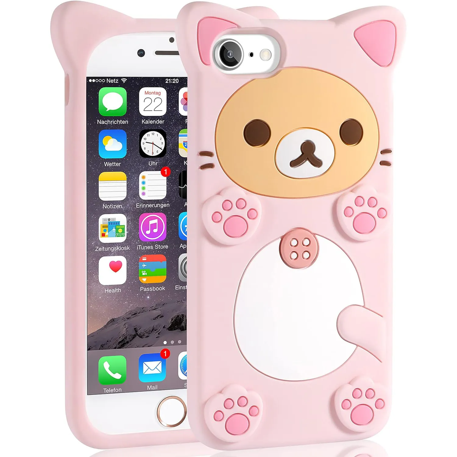 Rilakkuma Cat Bear Silicone Full Coverage Soft Case for iPhone 6