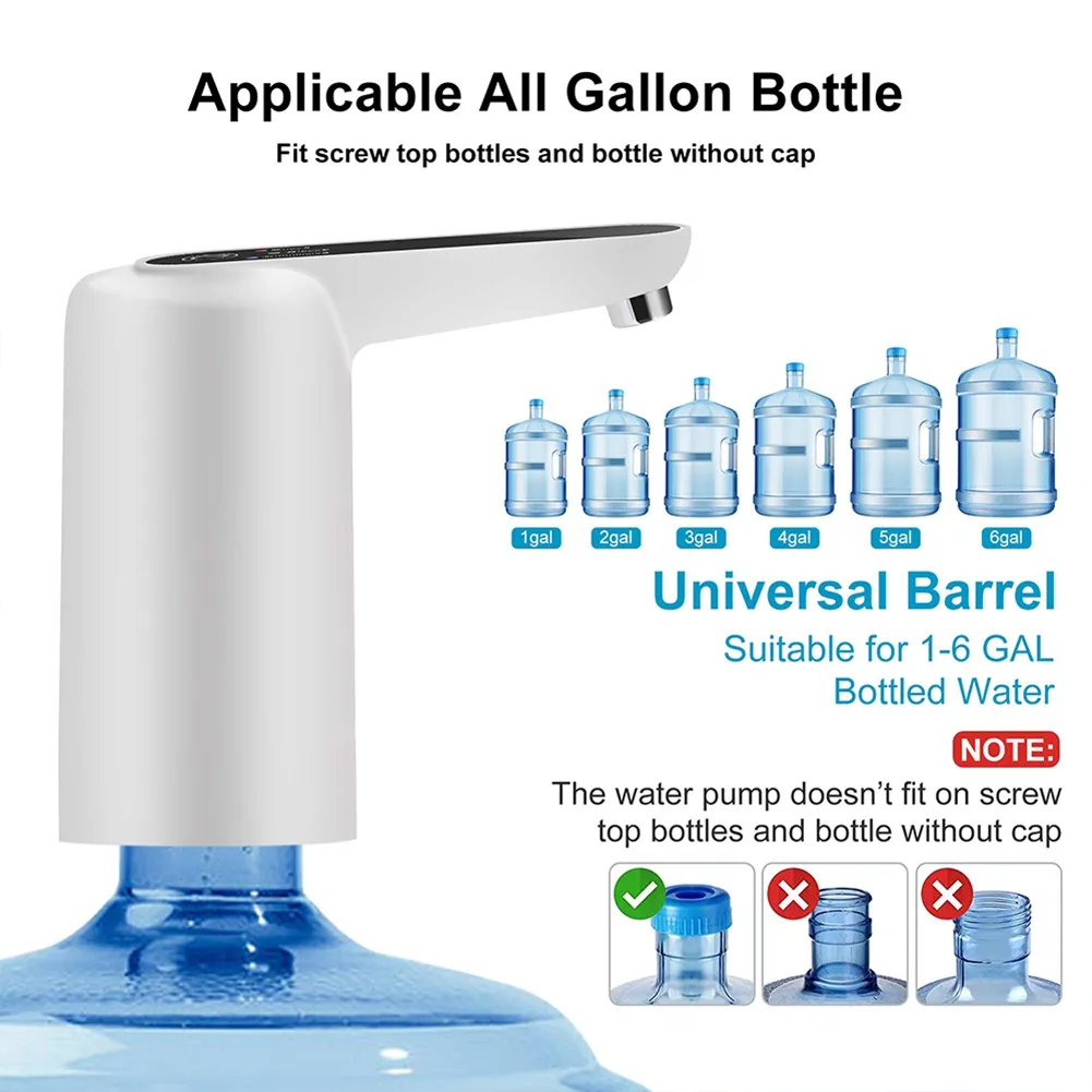 Water Bottle Pump Electric USB Charging Automatic Water Dispenser With ...