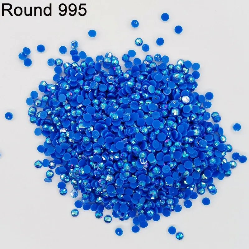 Round AB Drill For DIY Diamond Painting Embroidery Rhinestones Colorful Mosaic Resin Electroplating Round Drill Art Hom 5D Color