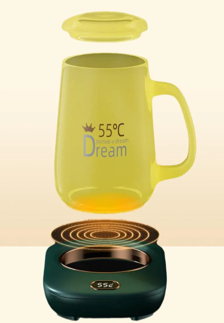 Mattor Pads ABS Temperatur Display Electric Coffee Mug Warmer Pad Heat Isolation Användbar konstant9401546