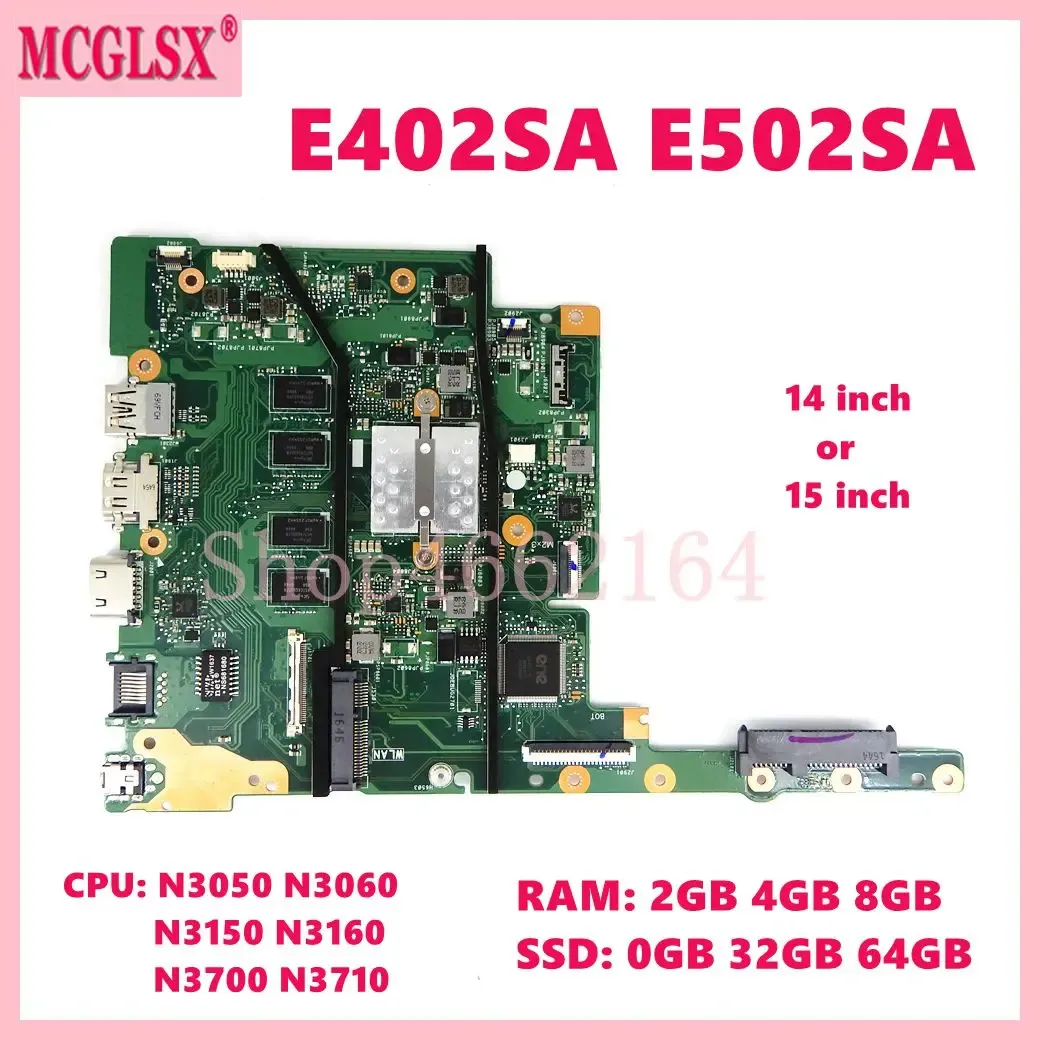 Carte mère E402SA avec N3050 N3060 N3150 N3160 N3700 N3710 Boîte principale pour ASUS E402SA E502SA X502SA F502SA L502SA L402SA PROBLÈME MONDE MOTHERFORTOP OPTOPO