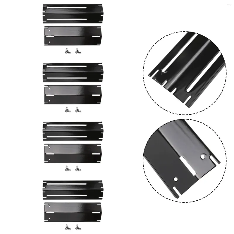 Tools 8set Stainless Steel Heat Plate Kit BBQ Gas Grill Replacement Set Adjustable 298-563mm Length Outdoor Garden Parts