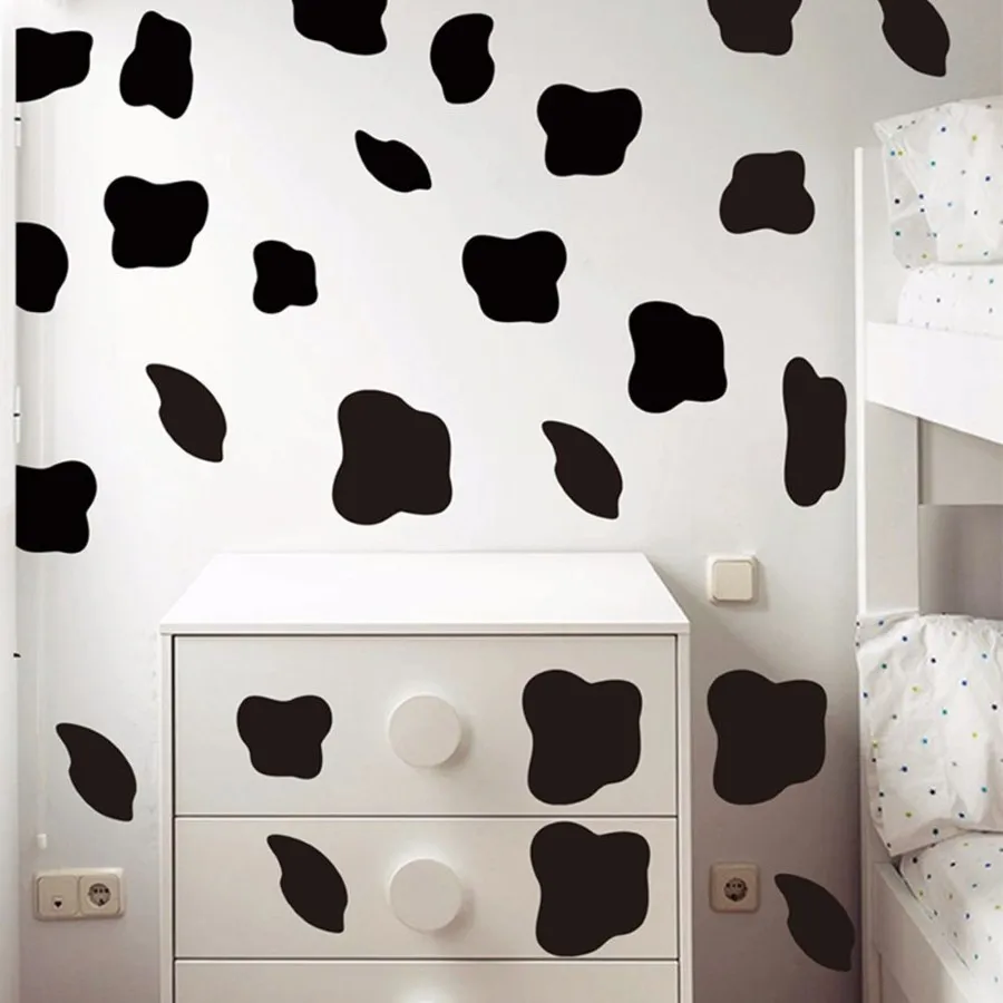 50pcs Cow Spot Polka Punkt Wandkleber Schlafzimmer Kühlschrank niedliche Druckspitze Punkt Wanddeal Kühlschrank Kinderzimmer T200915 210308302s