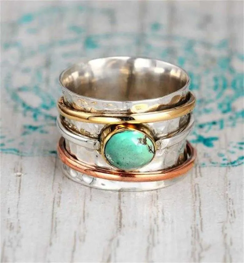 Bohemian Natural Stone Rings for Women Men Men Vintage Turquoises Finger Fashion Party Mariage Bijoux Accessoires 2712440