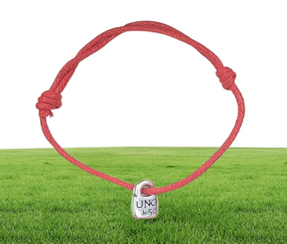 Nuovo arrivo Authentic Red Bracciale Amicizia Braccialetti Uno de 50 gioielli placcati adatta a uno stile europeo Gift6924970