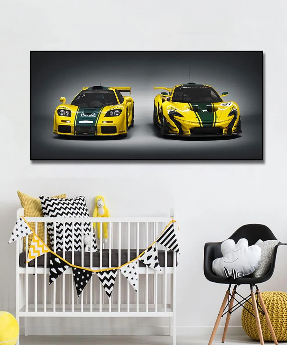 McLaren Supercar Racing Car Poster Malerei Leinwand drucken nordische Wohnkunst Wandkunst Bild für Wohnzimmer Frameless8978716