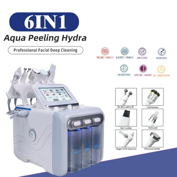 Microdermabrasie plus 6 in 1 hydrowater zuurstofstraal peel handset H2O2 aqua peeling gezichtsreiniging hoogfrequente gezichtsmachine