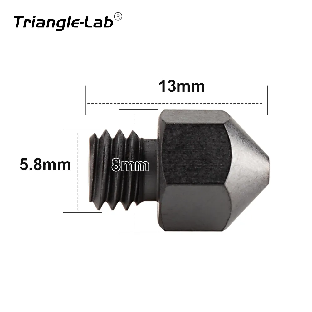 3Dプリンター用トライアングレラブMK8 DLC硬化スチールノズルHotend J-Head Cr10 Heat Block Ender3 HotEndM6スレッド