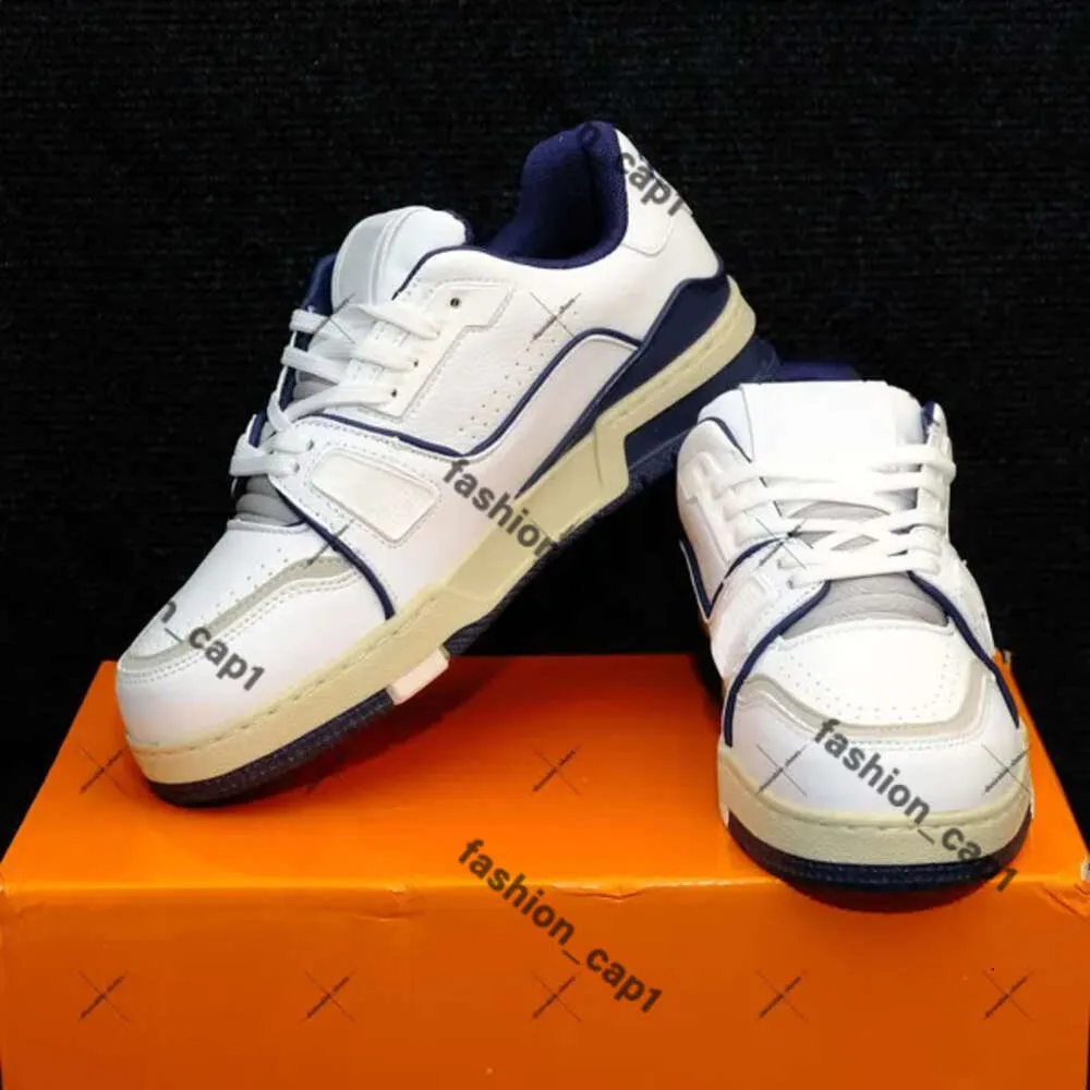 Lousis vouton Shoe Shoe Men Men Trainer Sneaker Белый черный небо голубо