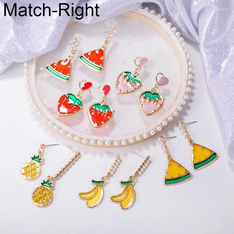 Brincos de Match-Right Mulheres Declaração Fruta fofa pendurada para joias femininas pendentes coreanas SP828