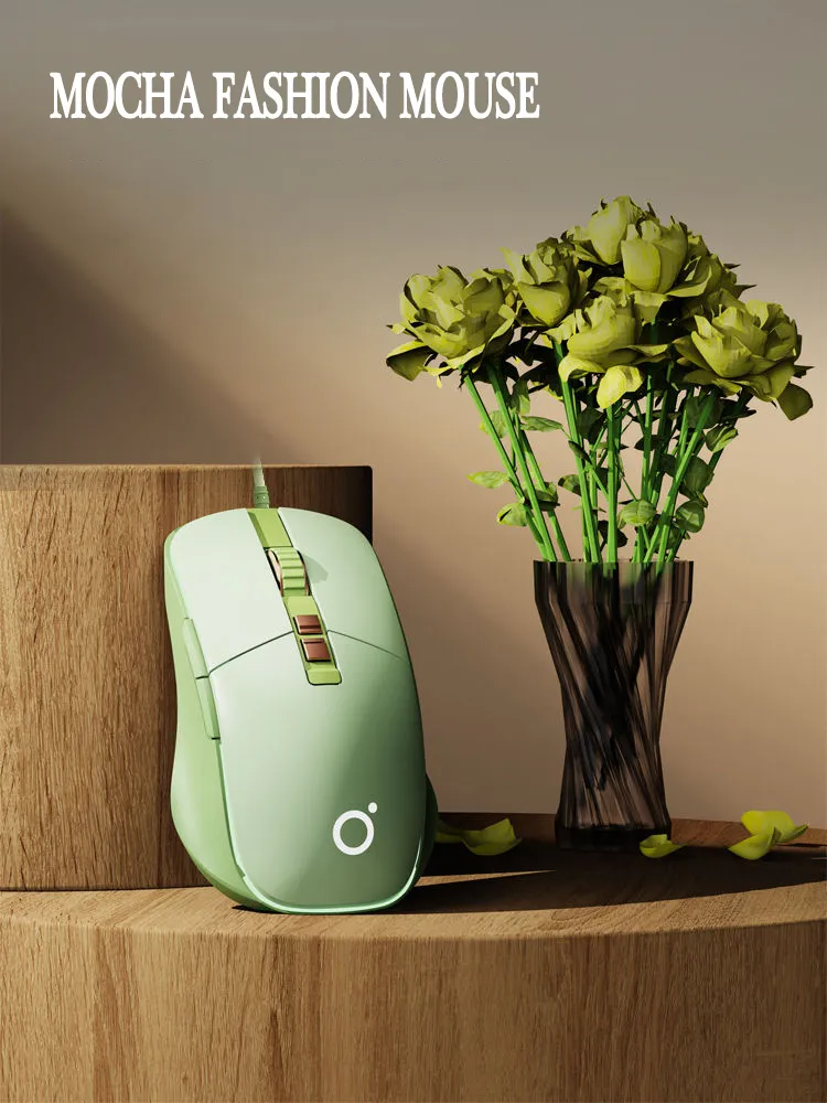 Green Computer Mouse Plug In Green USB Wired Ergonomic RGB Gaming Mouse for PC and Laptop Gamers ...