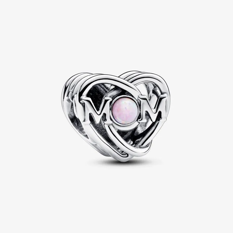 Ny ankomst 100% 925 Sterling Silver Openwork Mom Heart Charm Fit Original European Charm Armband Modesmycken Tillbehör